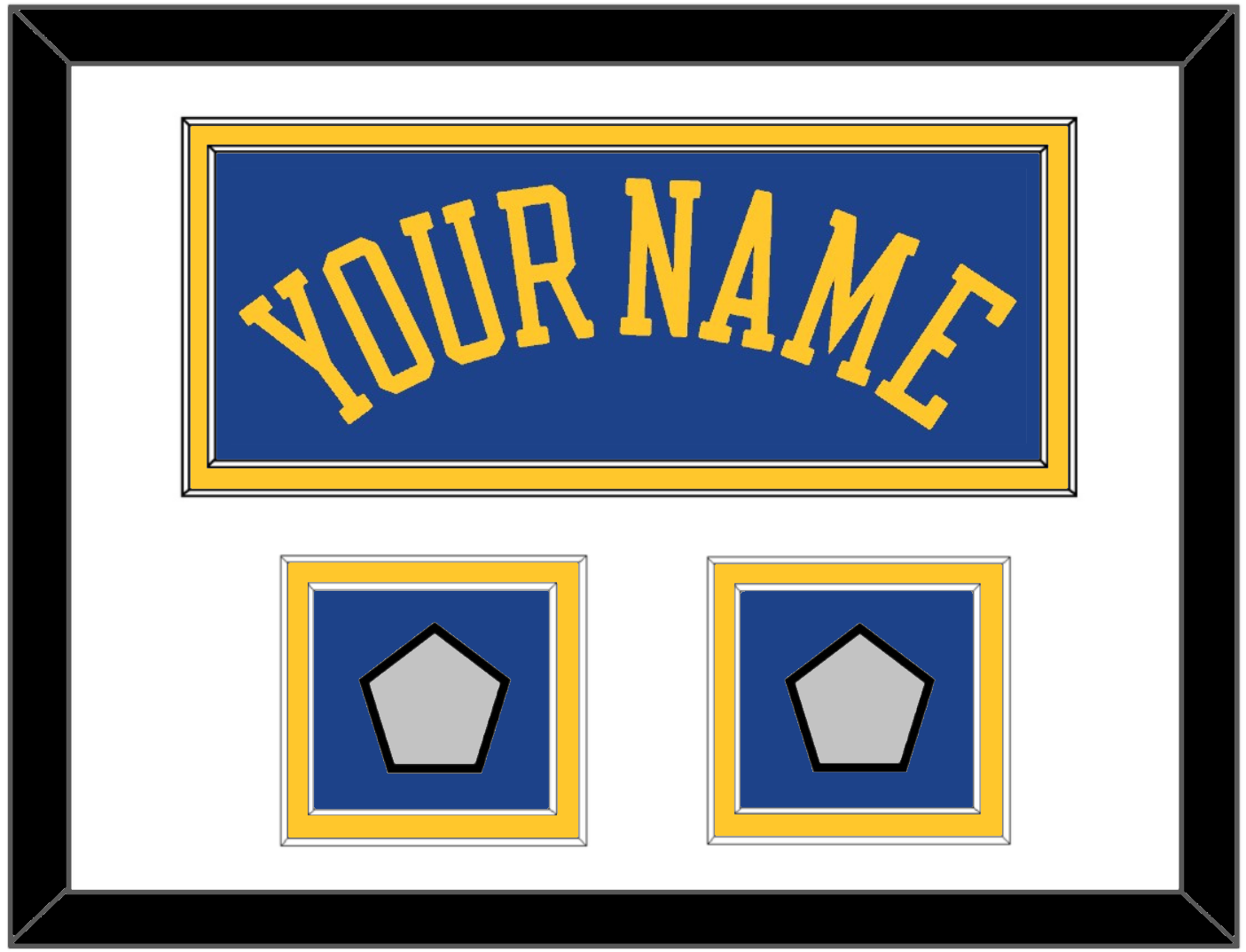 Golden State Name & 2 Finals Patches - Road Blue (2010-2019) - Signature Tier 1