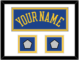 Golden State Name & 2 Champions Patches - Road Blue (2010-2019) - Double Mat 1