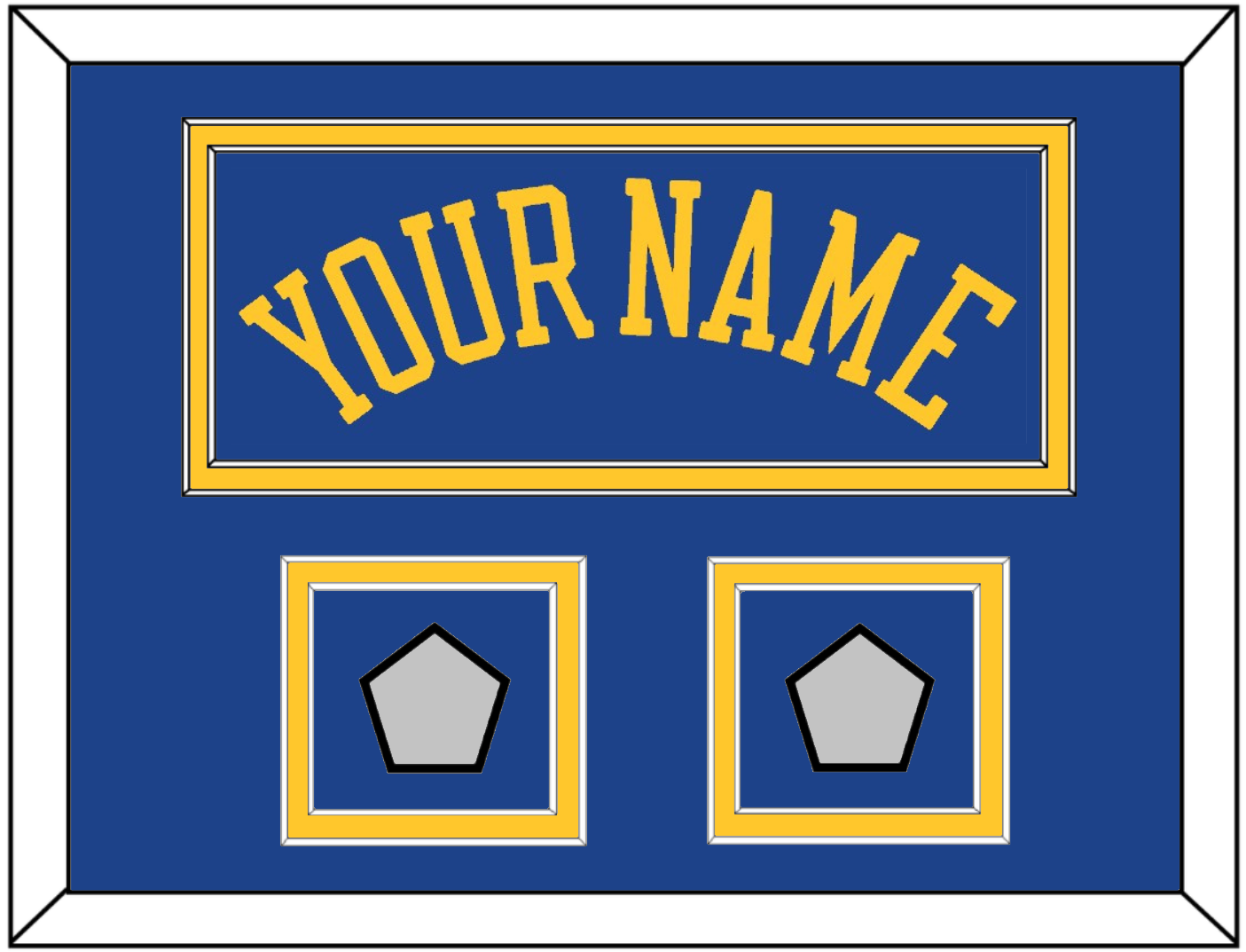 Golden State Name & 2 Champions Patches - Road Blue (2010-2019) - Signature Tier 3