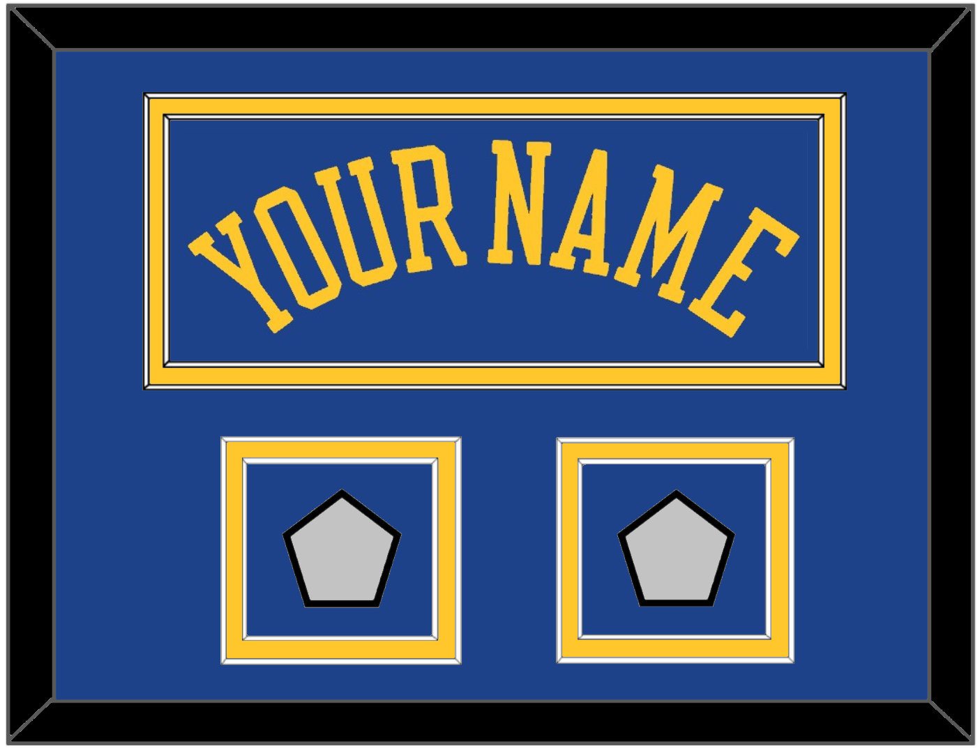 Golden State Name & 2 Finals Patches - Road Blue (2010-2019) - Signature Tier 3