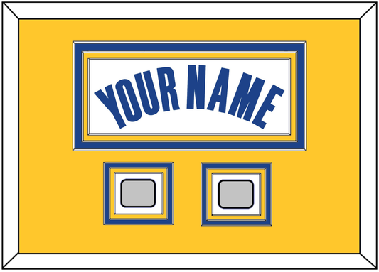 Golden State Name & 2 Finals Patches - White Association - Premier Tier 5