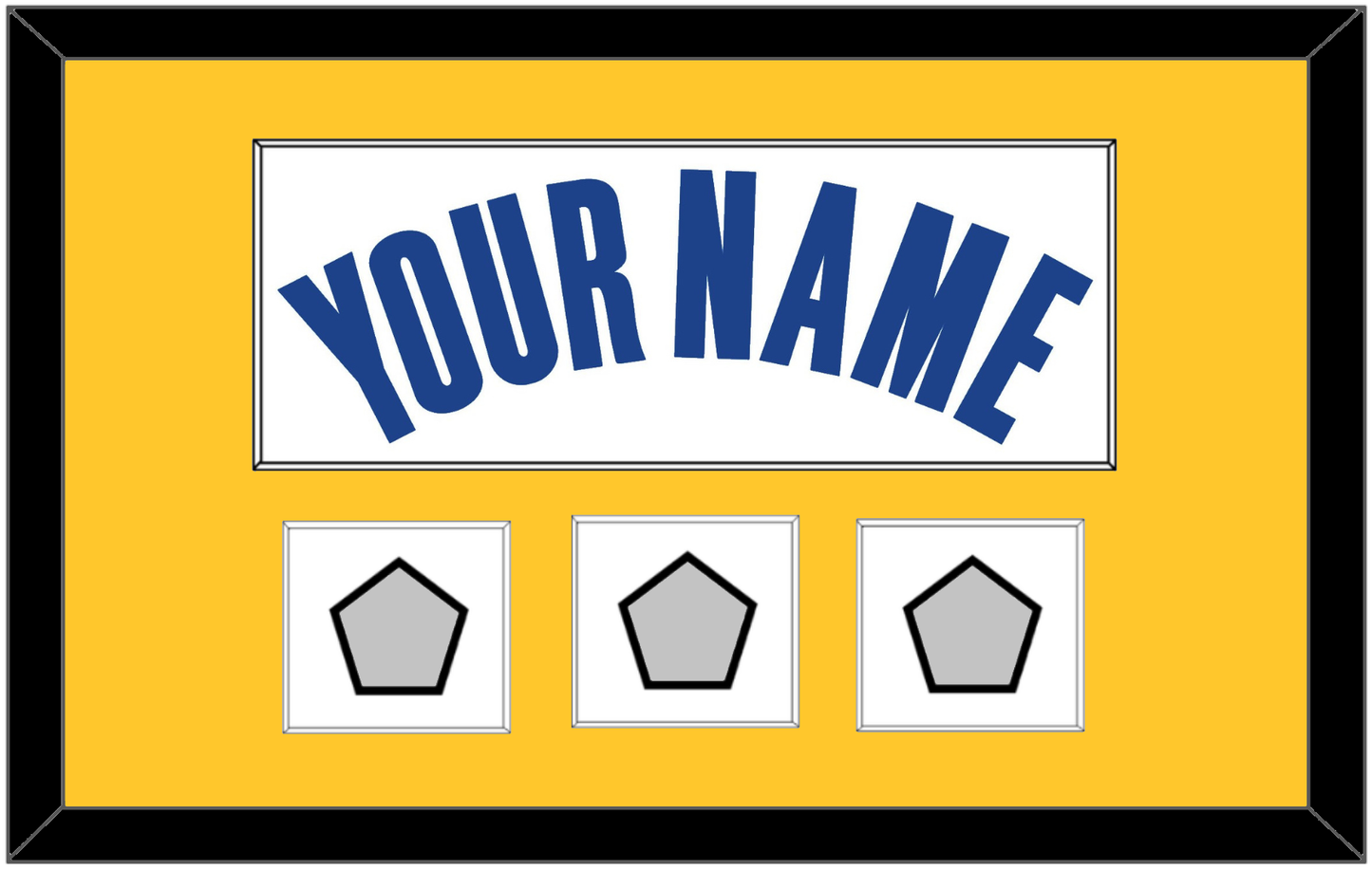 Golden State Name & 3 Finals Patches - White Association - Essential Tier 2