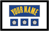 Golden State Name & 3 Champions Patches - Blue Icon - Single Mat 1