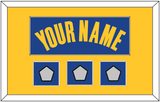 Golden State Name & 3 Champions Patches - Blue Icon - Single Mat 2
