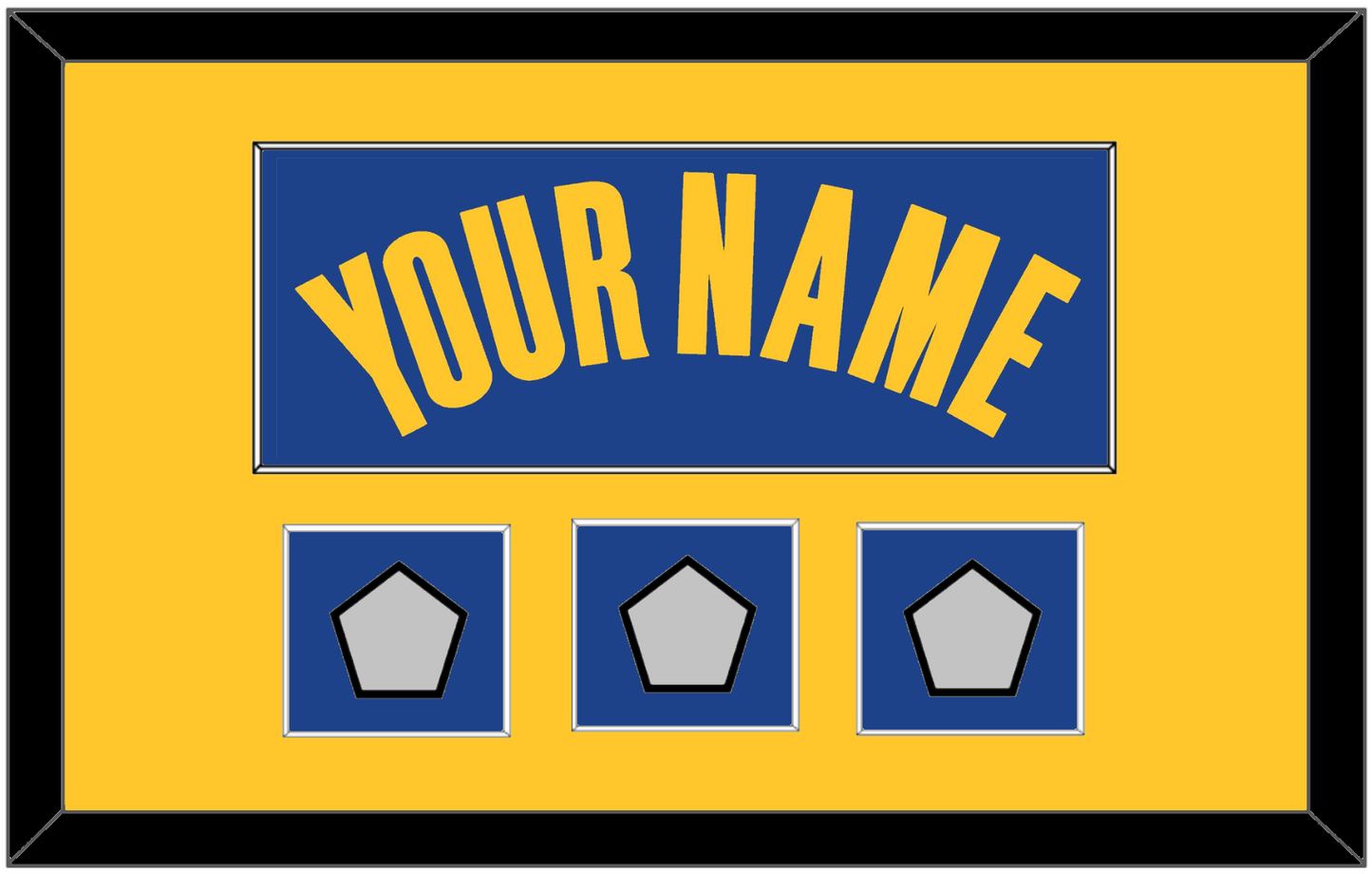 Golden State Name & 3 Champions Patches - Blue Icon - Essential Tier 2