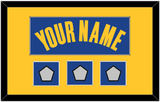 Golden State Name & 3 Champions Patches - Blue Icon - Single Mat 2
