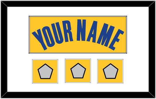 Golden State Name & 3 Finals Patches - Yellow Statement (2019-2022) - Essential Tier 1