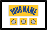 Golden State Name & 3 Finals Patches - Yellow Statement (2019-2022) - Single Mat 1