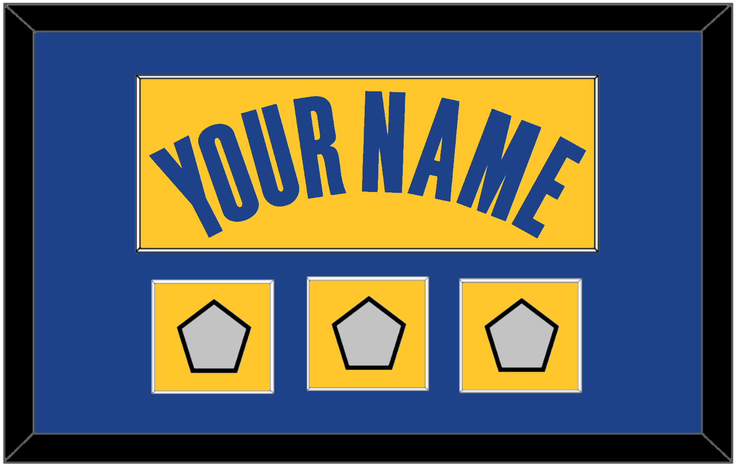 Golden State Name & 3 Finals Patches - Yellow Statement (2019-2022) - Essential Tier 2