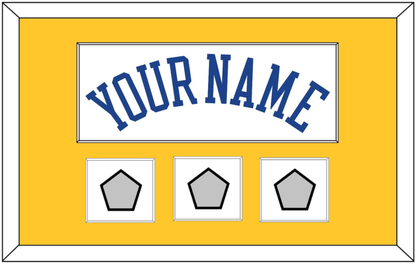 Golden State Name & 3 Champions Patches - Home White (2010-2019) - Essential Tier 2