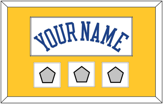Golden State Name & 3 Finals Patches - Home White (2010-2019) - Essential Tier 2