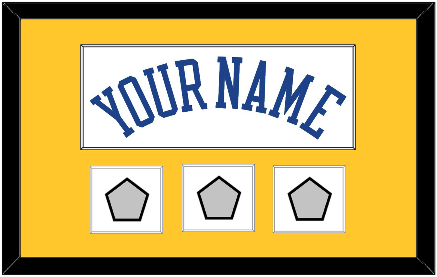 Golden State Name & 3 Champions Patches - Home White (2010-2019) - Essential Tier 2