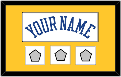 Golden State Name & 3 Champions Patches - Home White (2010-2019) - Essential Tier 2