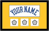 Golden State Name & 3 Finals Patches - Home White (2010-2019) - Single Mat 2
