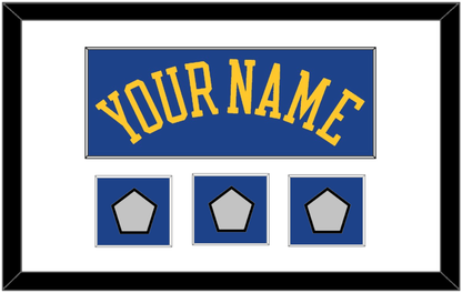 Golden State Name & 3 Champions Patches - Road Blue (2010-2019) - Essential Tier 1
