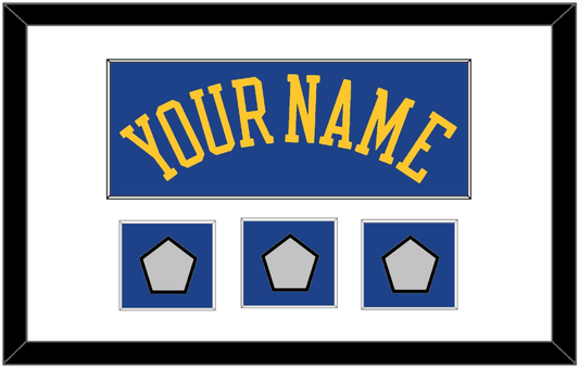 Golden State Name & 3 Finals Patches - Road Blue (2010-2019) - Essential Tier 1