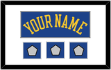 Golden State Name & 3 Finals Patches - Road Blue (2010-2019) - Single Mat 1