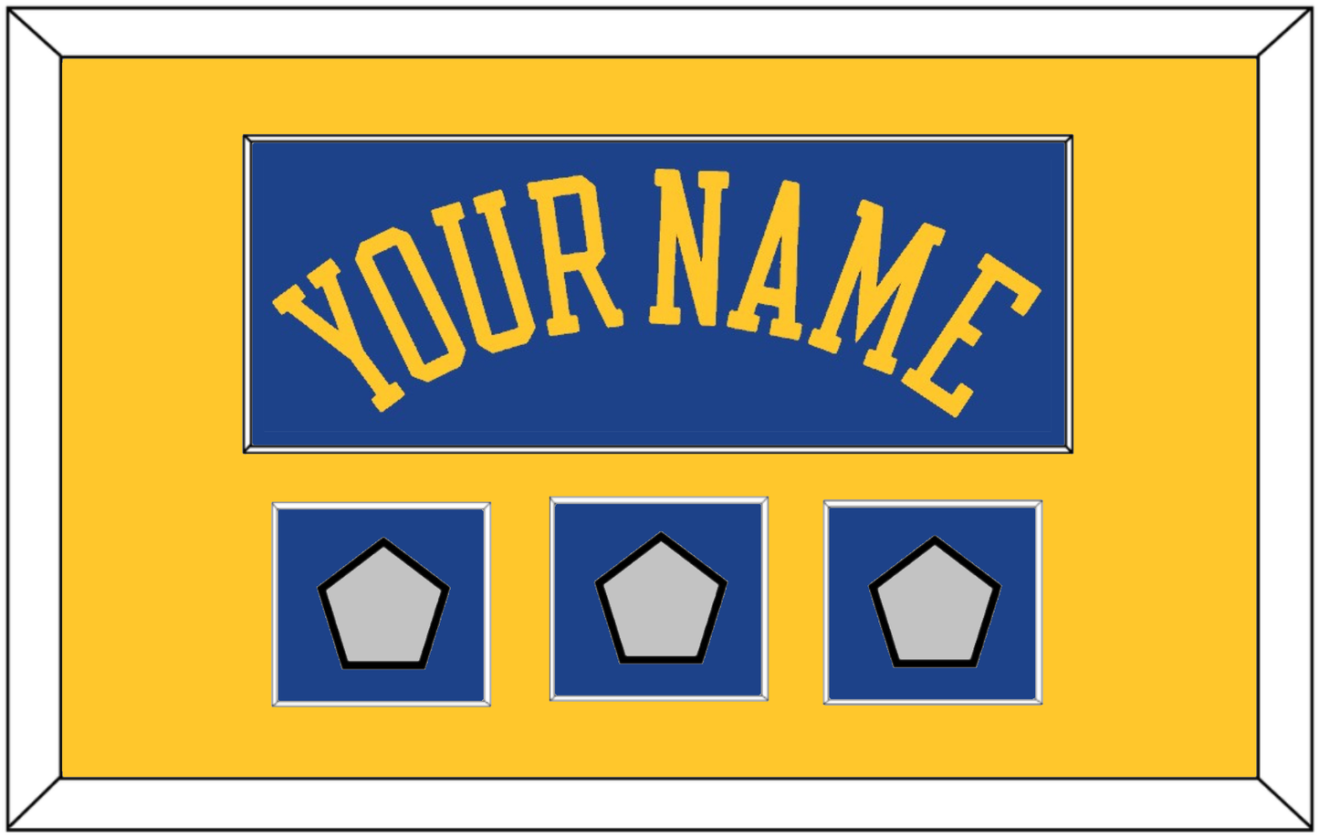 Golden State Name & 3 Finals Patches - Road Blue (2010-2019) - Essential Tier 2