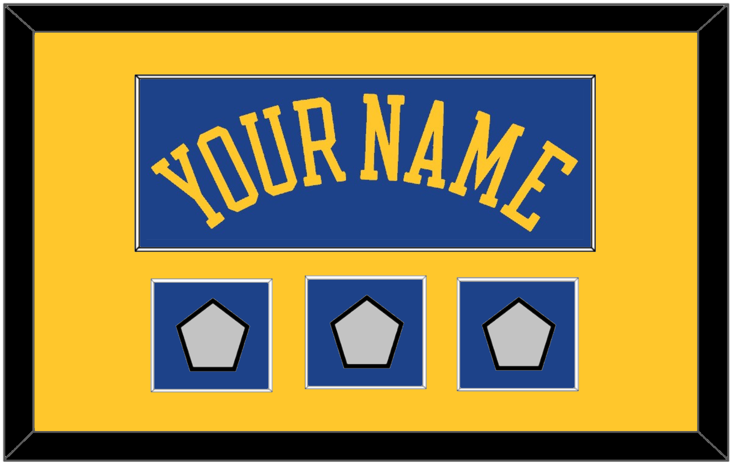 Golden State Name & 3 Finals Patches - Road Blue (2010-2019) - Essential Tier 2