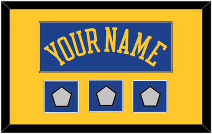 Golden State Name & 3 Finals Patches - Road Blue (2010-2019) - Essential Tier 2