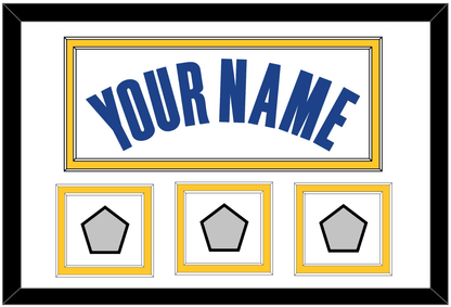 Golden State Name & 3 Finals Patches - White Association - Signature Tier 1