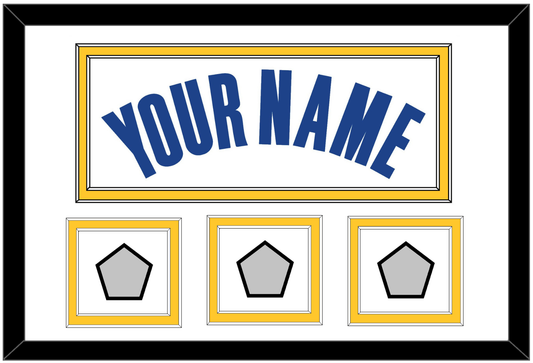 Golden State Name & 3 Finals Patches - White Association - Signature Tier 1