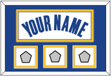 Golden State Name & 3 Finals Patches - White Association - Double Mat 2