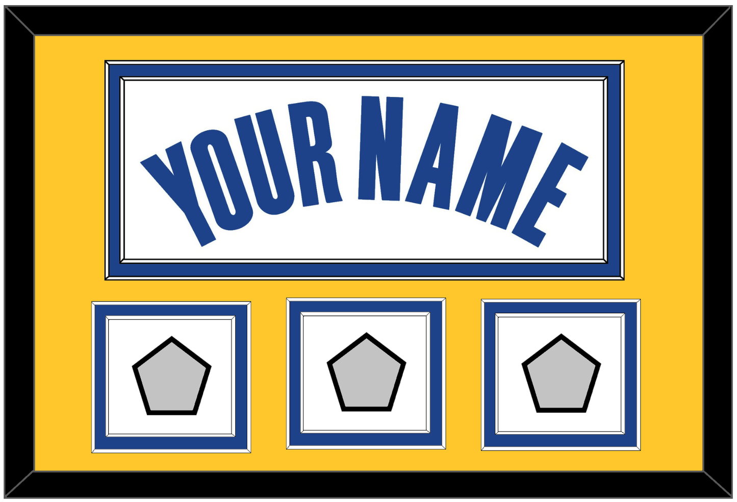 Golden State Name & 3 Champions Patches - White Association - Signature Tier 3