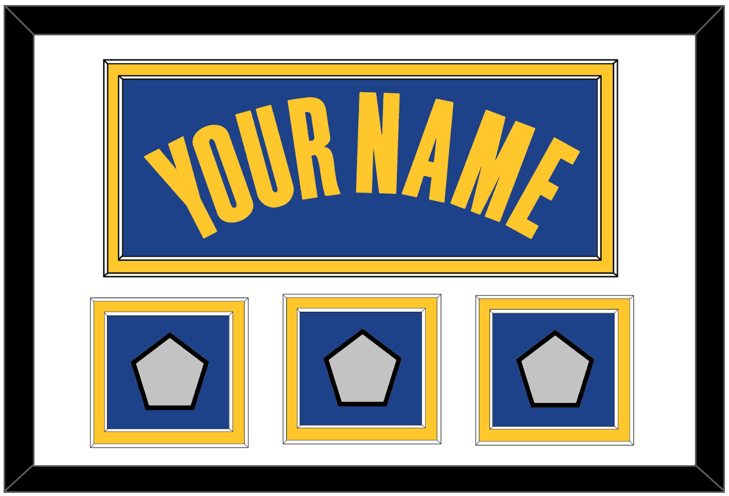 Golden State Name & 3 Finals Patches - Blue Icon - Signature Tier 1