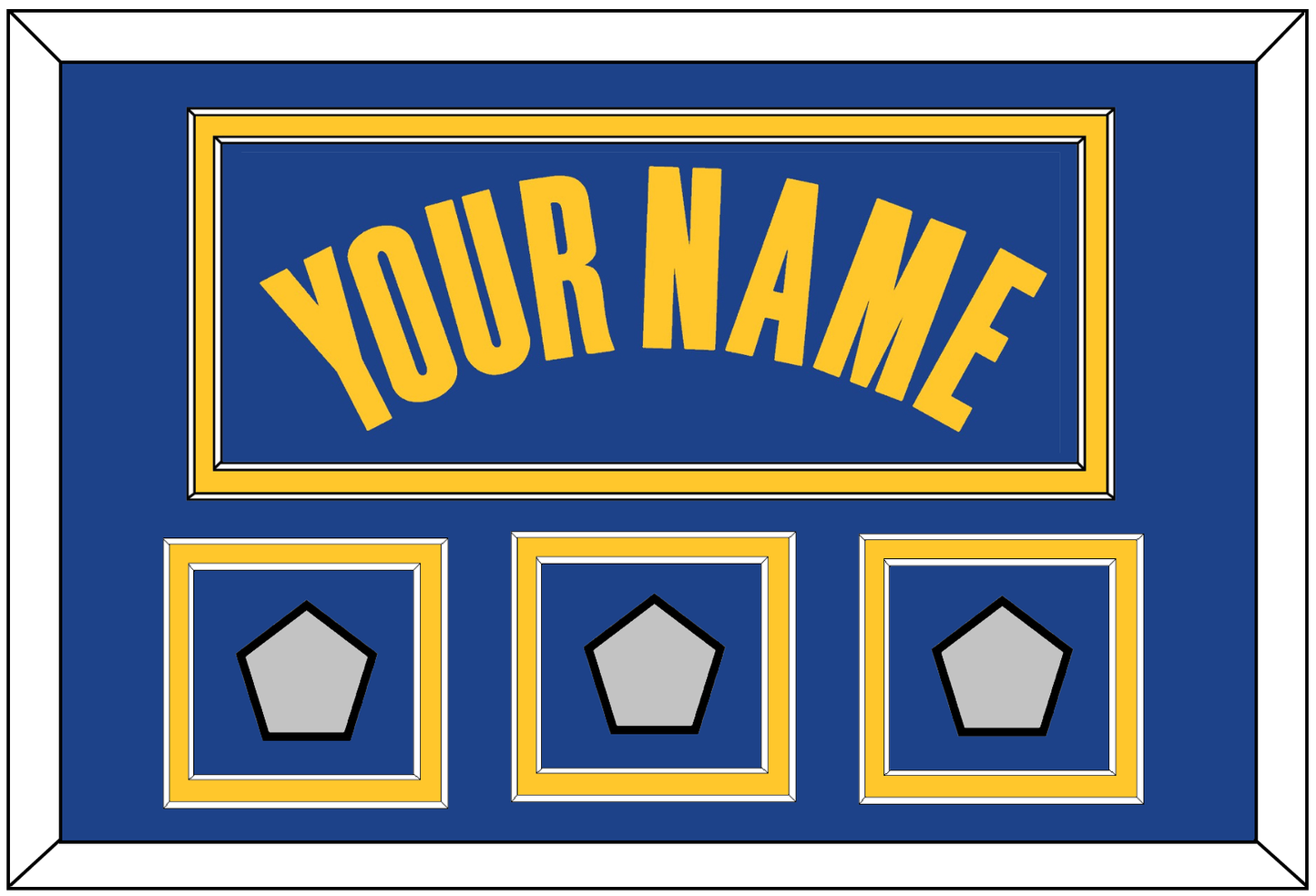 Golden State Name & 3 Champions Patches - Blue Icon - Signature Tier 2