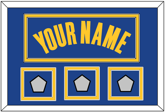 Golden State Name & 3 Finals Patches - Blue Icon - Signature Tier 2