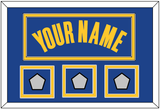 Golden State Name & 3 Finals Patches - Blue Icon - Double Mat 2