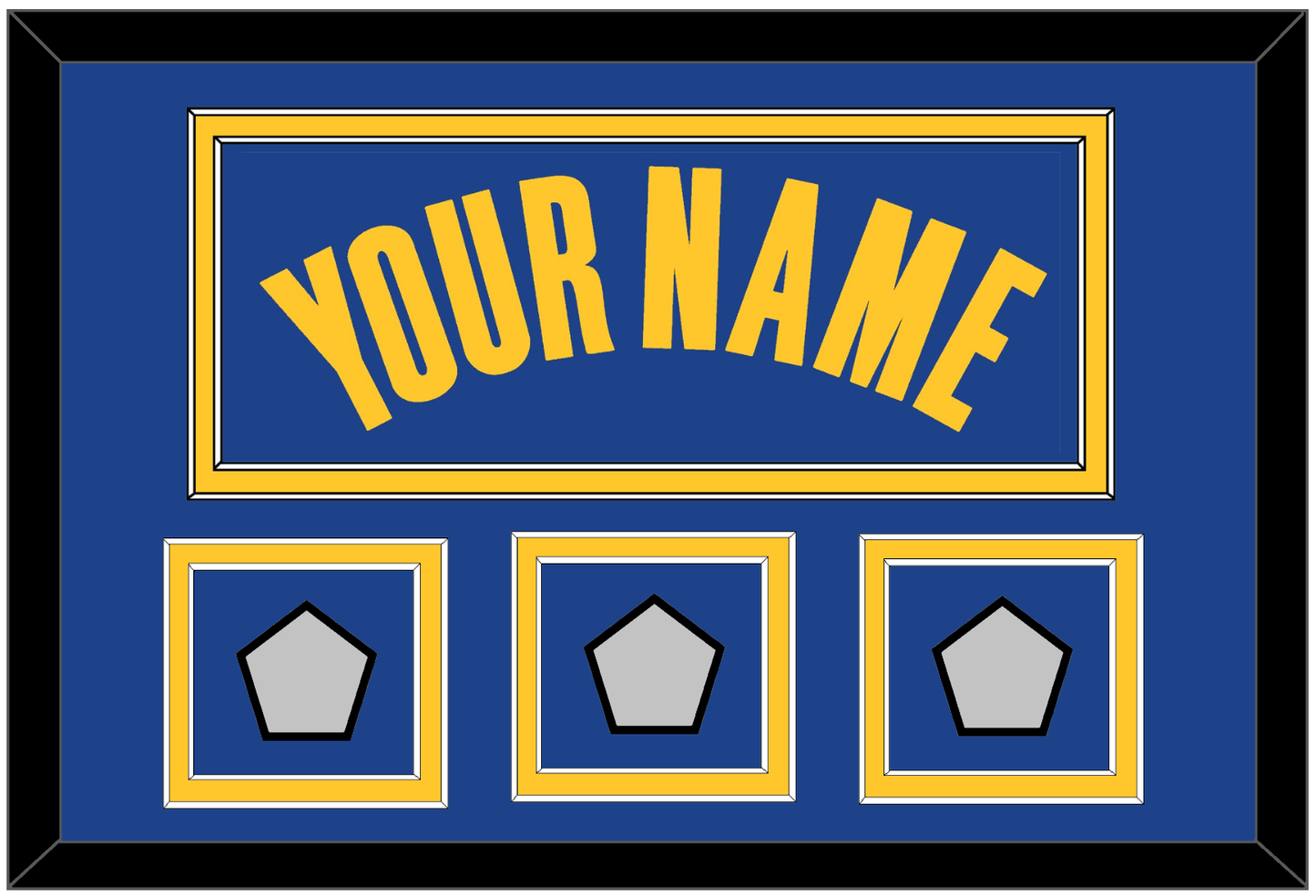 Golden State Name & 3 Champions Patches - Blue Icon - Signature Tier 2