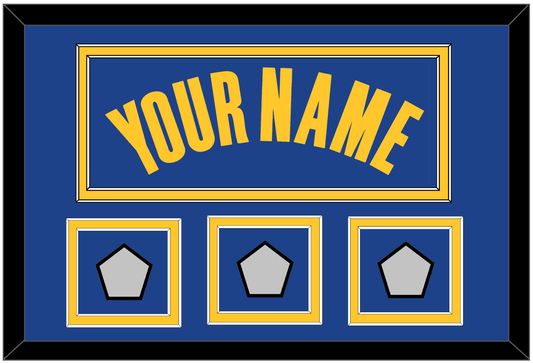 Golden State Name & 3 Champions Patches - Blue Icon - Signature Tier 2