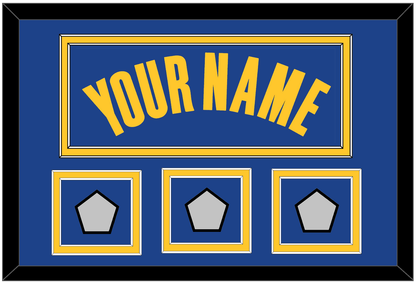 Golden State Name & 3 Finals Patches - Blue Icon - Signature Tier 2
