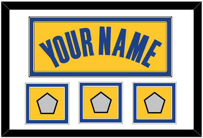 Golden State Name & 3 Finals Patches - Yellow Statement (2019-2022) - Signature Tier 1