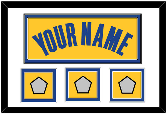 Golden State Name & 3 Finals Patches - Yellow Statement (2019-2022) - Signature Tier 1