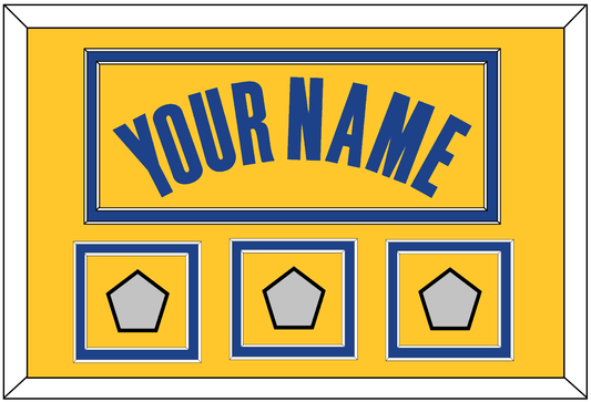 Golden State Name & 3 Champions Patches - Yellow Statement (2019-2022) - Signature Tier 2