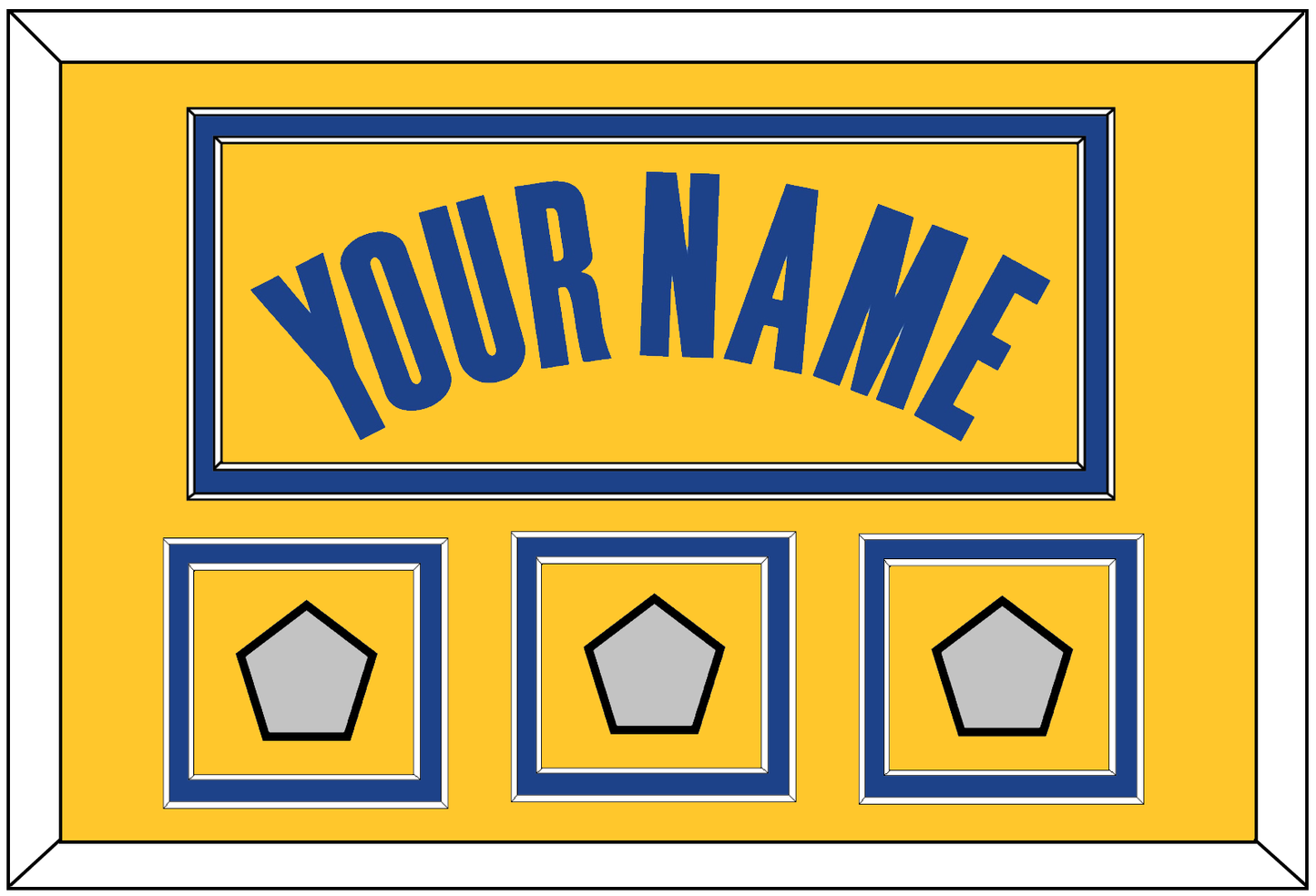 Golden State Name & 3 Finals Patches - Yellow Statement (2019-2022) - Signature Tier 2