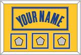 Golden State Name & 3 Finals Patches - Yellow Statement (2019-2022) - Double Mat 2