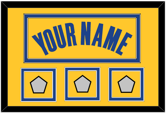 Golden State Name & 3 Champions Patches - Yellow Statement (2019-2022) - Signature Tier 2