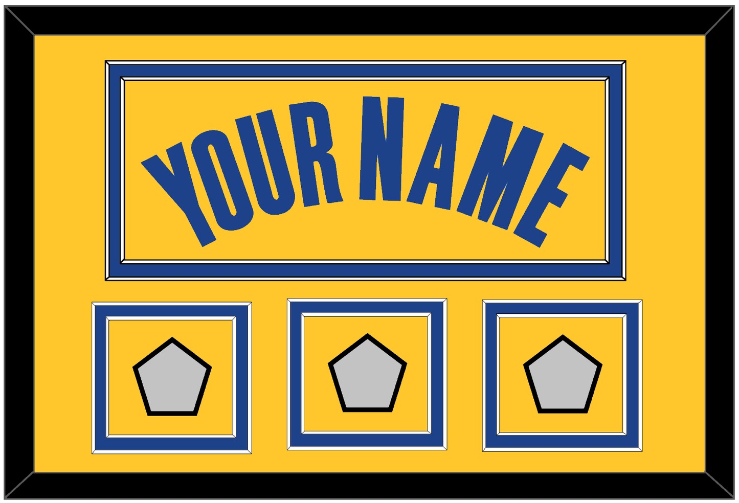 Golden State Name & 3 Finals Patches - Yellow Statement (2019-2022) - Signature Tier 2