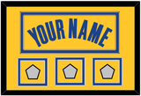 Golden State Name & 3 Champions Patches - Yellow Statement (2019-2022) - Double Mat 2