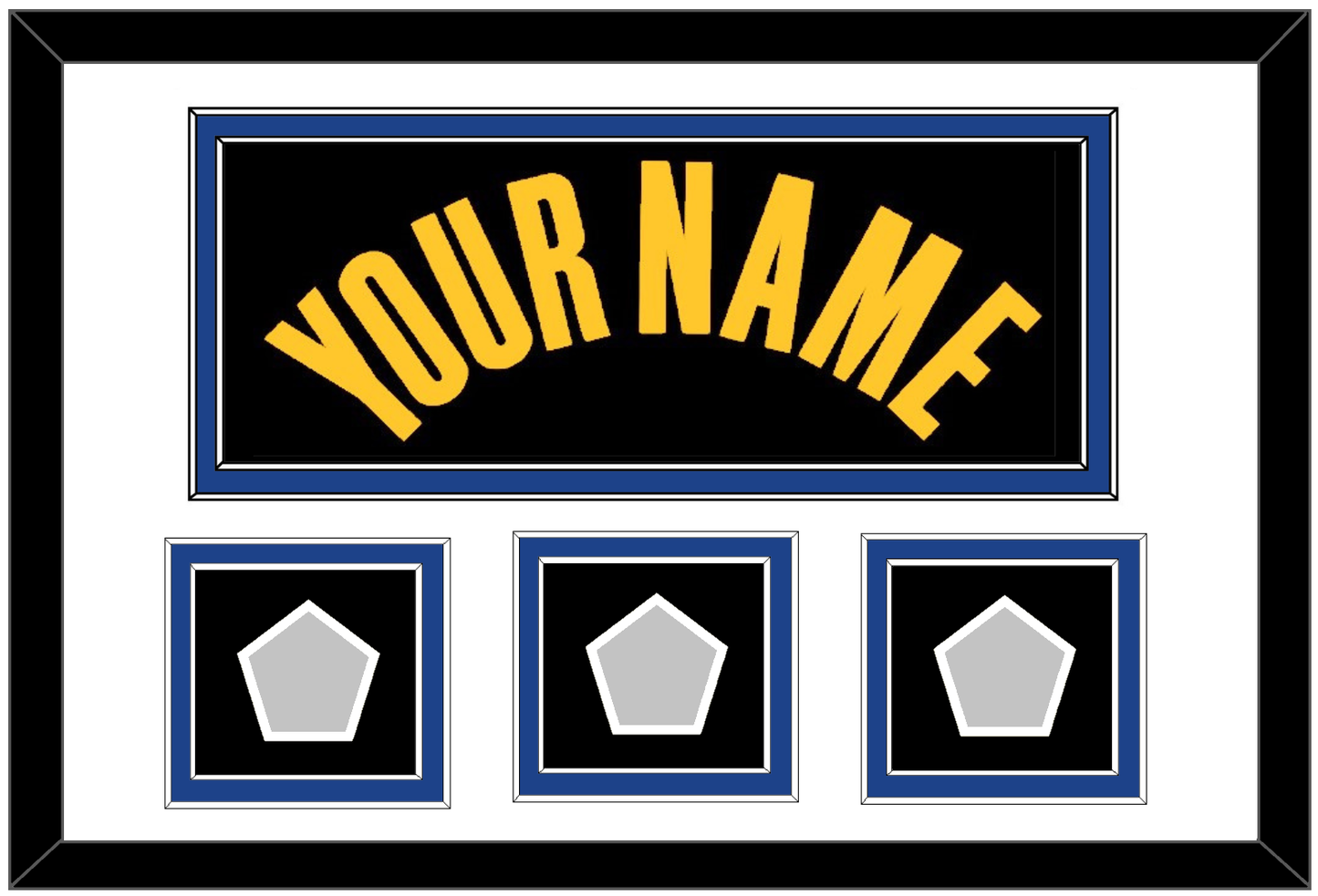 Golden State Name & 3 Champions Patches - Black City (2019-2022) - Signature Tier 1