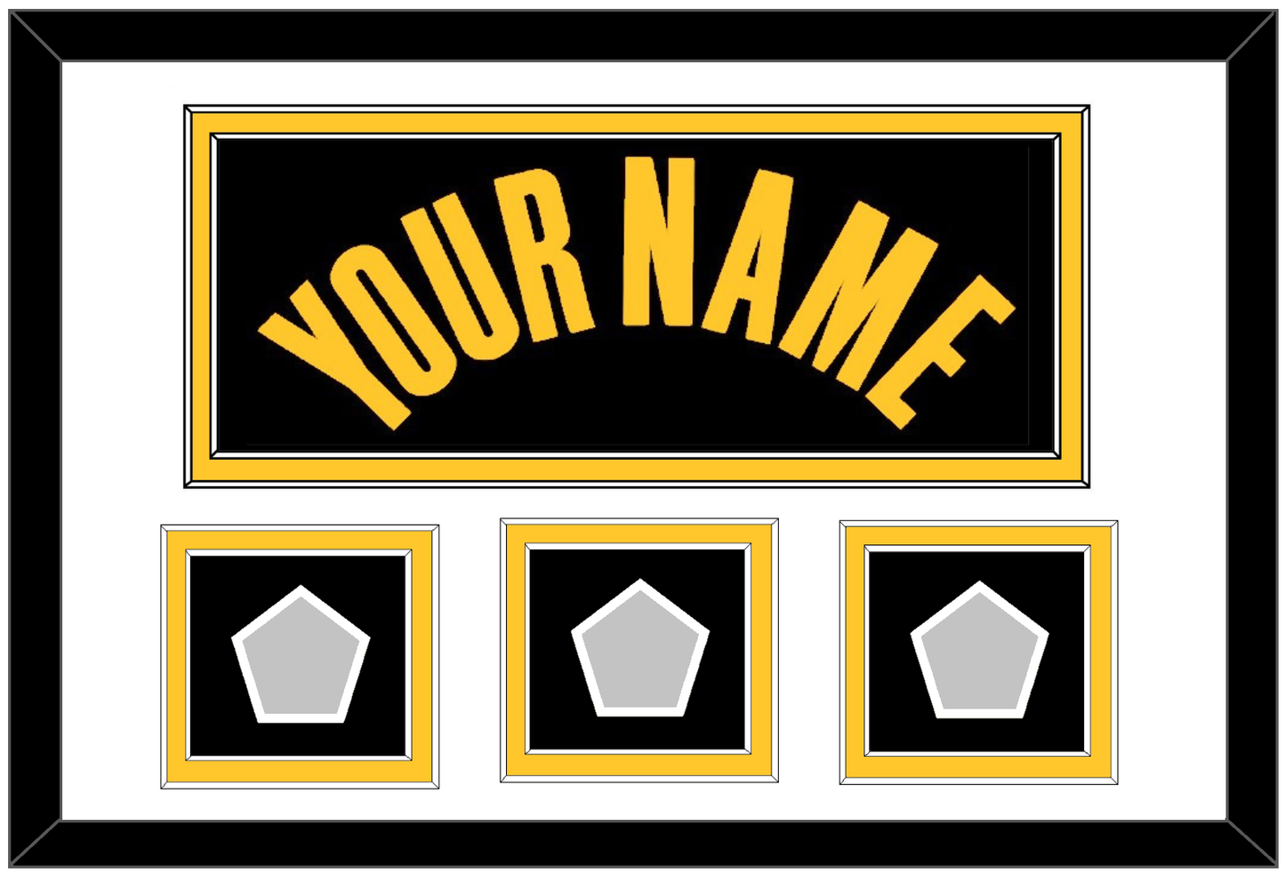Golden State Name & 3 Champions Patches - Black City (2019-2022) - Signature Tier 2