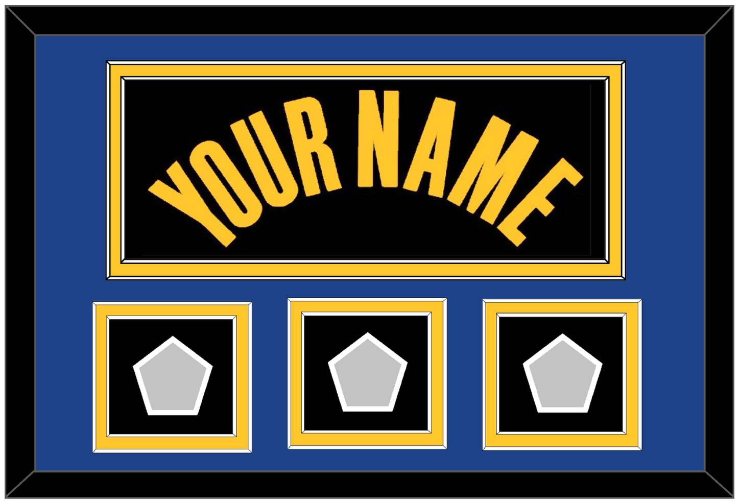 Golden State Name & 3 Finals Patches - Black City (2021-2022) - Signature Tier 3