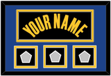 Golden State Name & 3 Champions Patches - Black City (2019-2022) - Double Mat 3