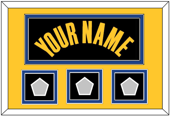 Golden State Name & 3 Champions Patches - Black City (2019-2022) - Double Mat 4