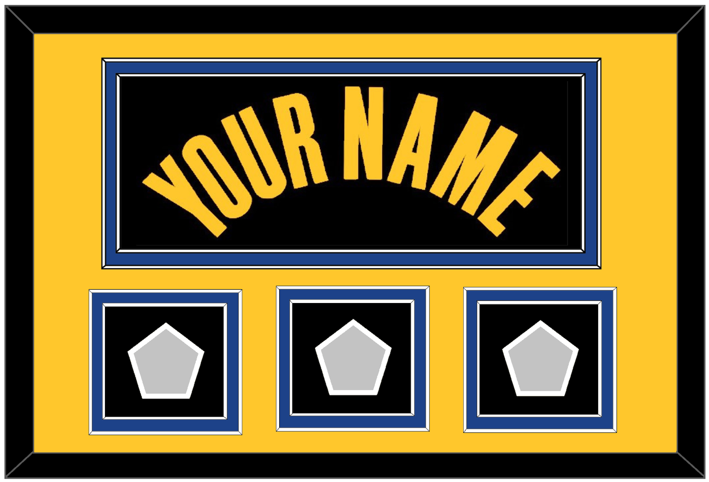 Golden State Name & 3 Champions Patches - Black City (2019-2022) - Signature Tier 4