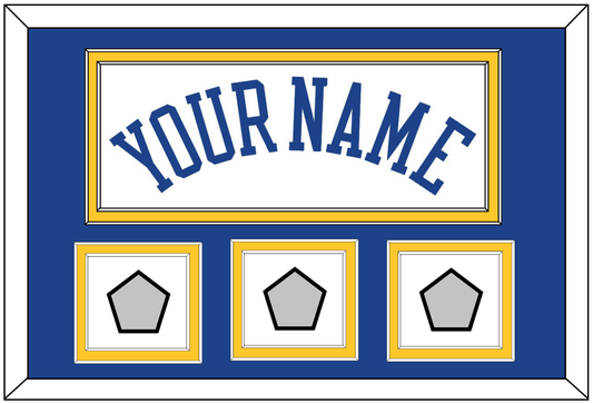 Golden State Name & 3 Finals Patches - Home White (2010-2019) - Signature Tier 2